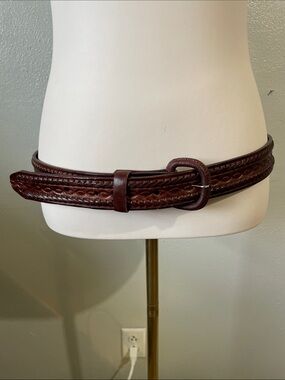 Made In Mexico Brown Leather Tooled Western Belt Sz 38 Ranch Boho Southwestern